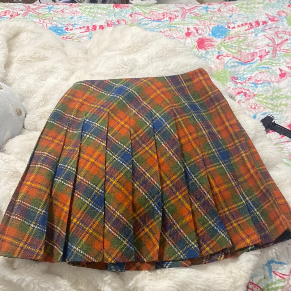 1970 Pleated Kilt Style Mini Skirt